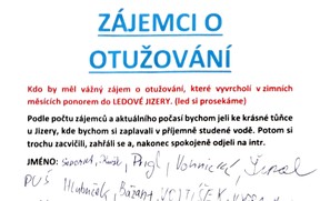 Otužování 08 - listina zájemců